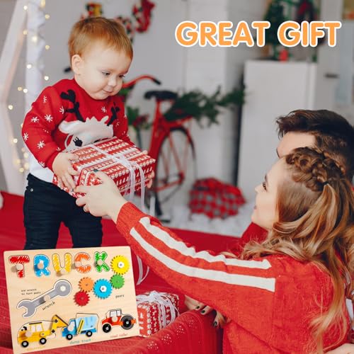 Image of Weihnacht Busy Board,Wooden Montessori Car Sensory Activity Board for 3+ Year Olds, Fine Motor Skills, Travel Busy Board Educational Toys,Double Sided Playable