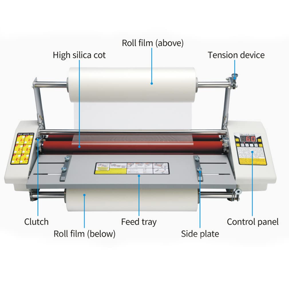 Maszyna do laminowania na gorąco na zimno A3 z cyfrowym wyświetlaczem LCD, czterowalcowy laminator Laminator Wysokiej klasy laminator termiczny z regulacją prędkości, temperatura 0°C-180°C, do dokum