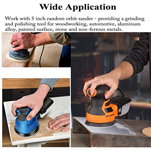 Aiyard 5-Inch 8-Hole Hook And Loop Sanding Discs 80-Grit Random Orbit Sandpaper, 100-Pack #TOP6