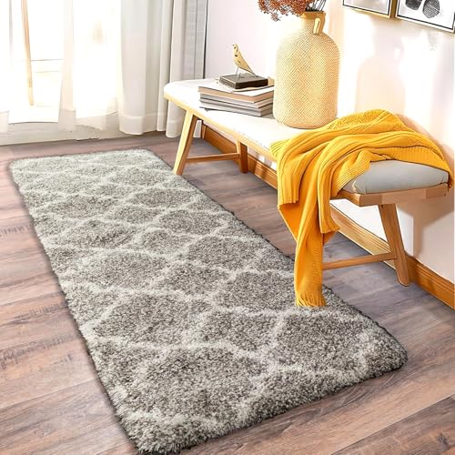 Image of 2x10 feet Soft Runner Rug for Living Room and Bedroom, Modern Indoor Floor Carpet with Non-Slip Backing, Comfortable Decorative Home Decor Rug, Easy Clean & Durable- (Grey M II, Rectangular)