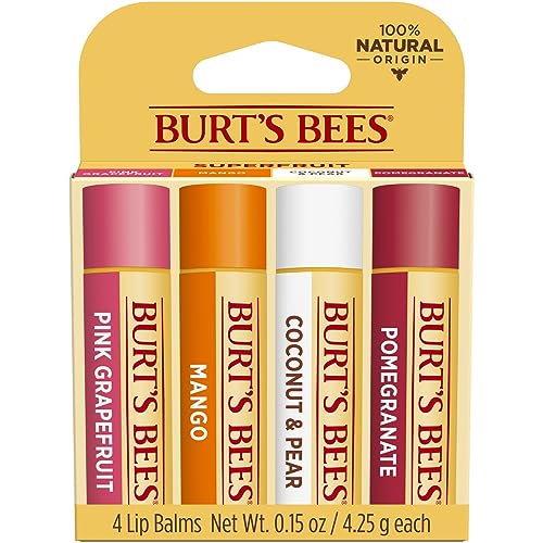 Superfruit Moisturizing Lip Balm Pack Burt's Bees 4 x 0.15 oz 0.15oz Pomegranate Lip Balm