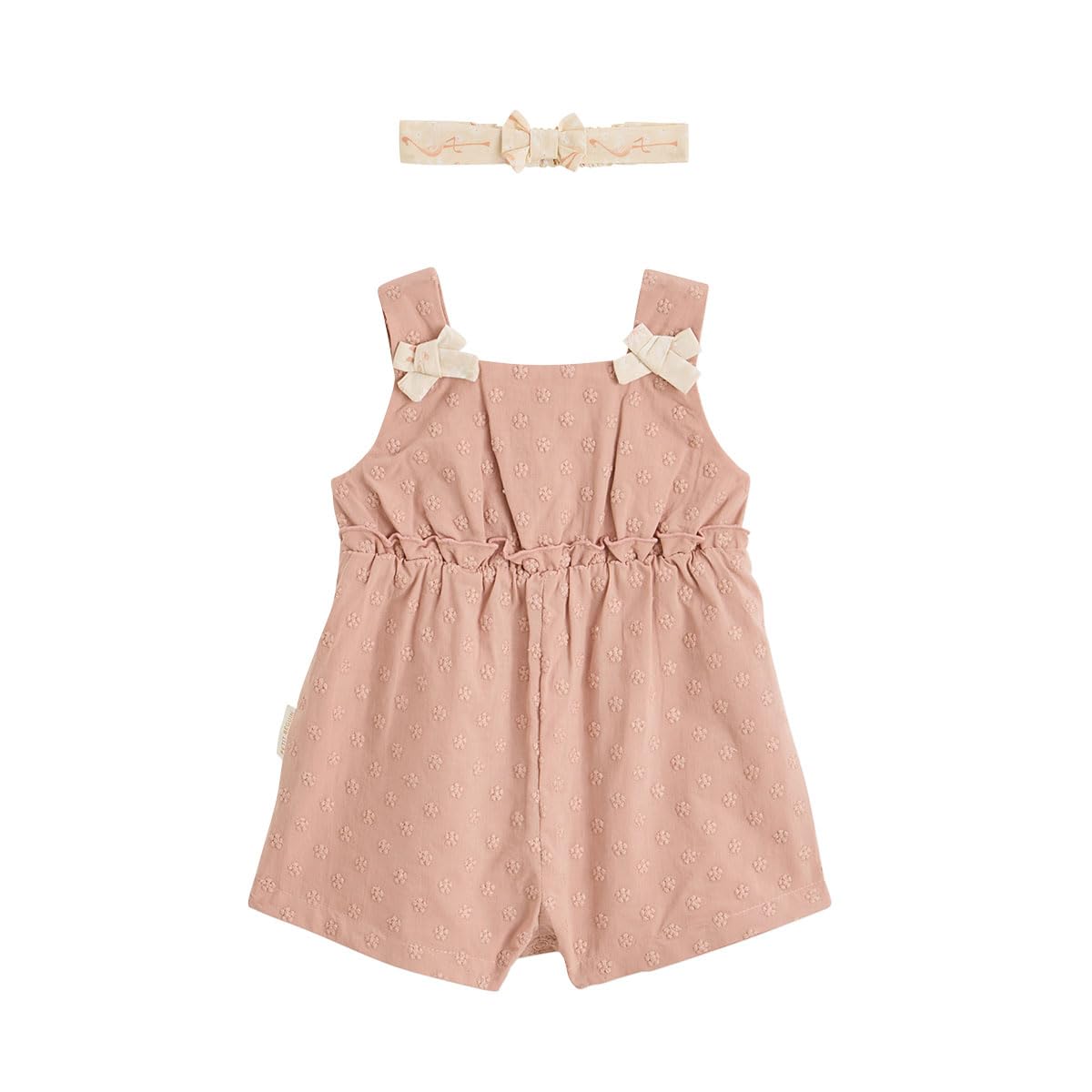 Petit Béguin - Barboteuse bébé en broderie anglaise + headband Poésie d'été