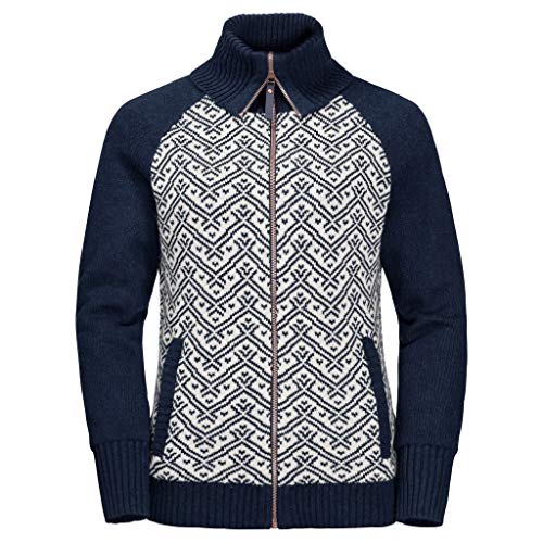 Jack Wolfskin Damen Jacke mit Gestrickter Außenseite Northwind Jacket W, Midnight Blue, XL, 1707891-1910005