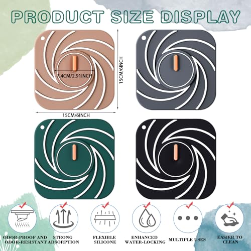 Tapones de Drenaje de Silicona 2 en 1 para Bañera 4 Piezas miniatura 2