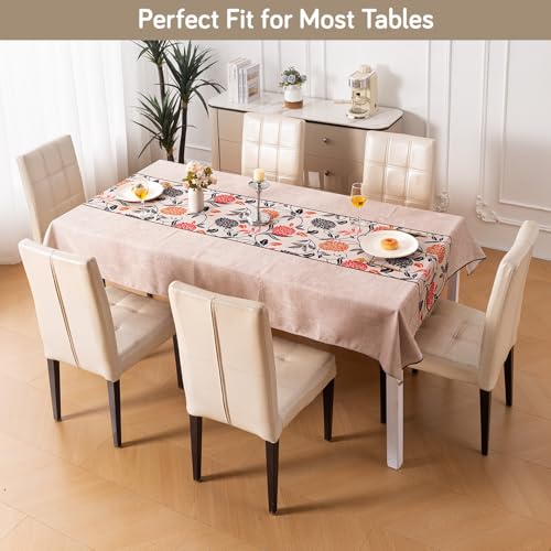 Image of HOKIPO Modern Grace Table Cloth for 6 Seater, 55x86 in, Rose Meadow