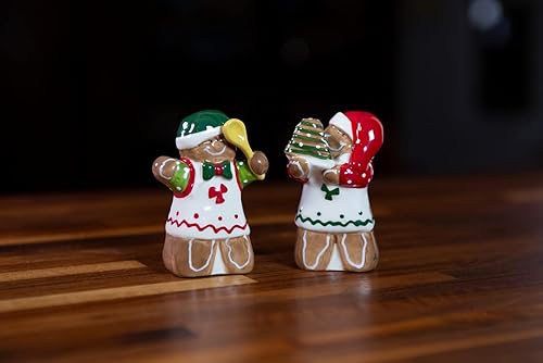 Miniatura 2 de Blue Sky Ceramics Juego de sal y pimienta de pan de jengibre, multicolor