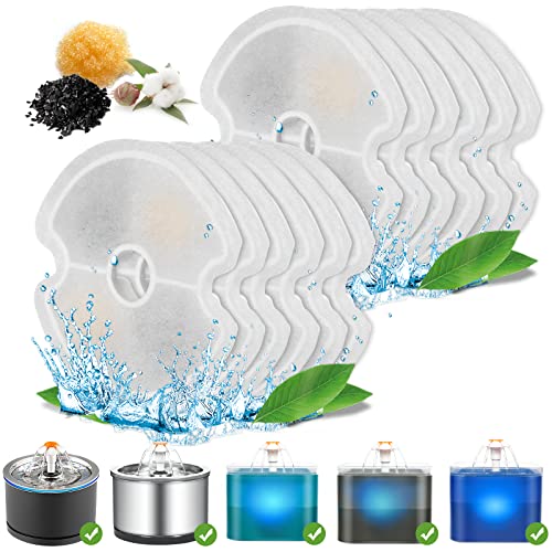 VinDox 8 Piezas Filtros de Fuente para Gatos de Agua de 2 L, Adecuado para Fuentes de 2,5 litros de Acero Inoxidable para Gatos y Perros, Triple filtrado - imagen 6