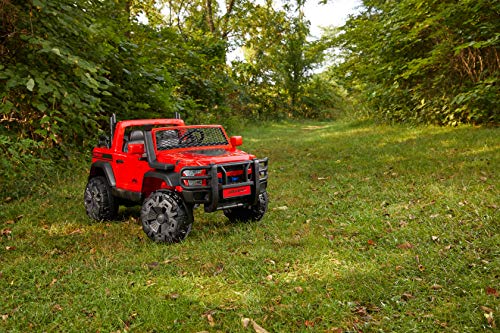 Huffy Kids Electric 24V Two Seater Ride On Crawler Truck, Red #TOP2