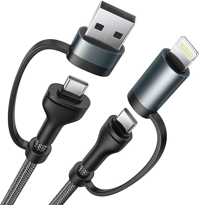 Câble Multi USB 4 en 1 [1M] Cable Universel Cable iPhone USB C Ch...