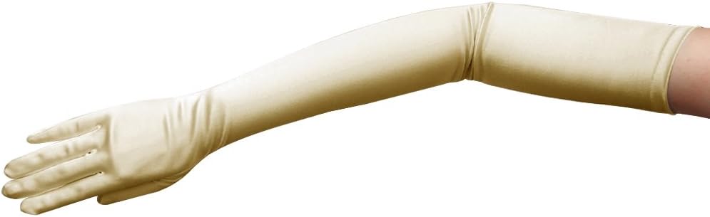 ZaZa Bridal 23.5" Long Shiny Stretch Satin Dress Gloves Opera Length 16BL