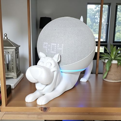 Suporte Alexa Echo DOT 4 E DOT 5 CACHORRO COM PREGUIÇA. Presente, decoração, som, stand de mesa Amazon, música, hobbie