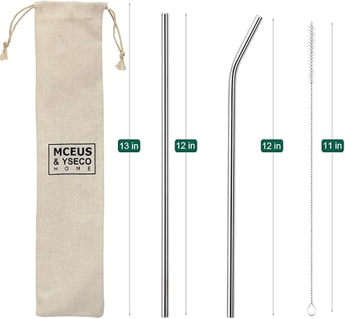 Miniatura 2 de Paquete de 8 popotes de repuesto de metal extra largos para vaso Stanley de viaje de aventura de 40 onzas, popotes reutilizables de acero inoxidable