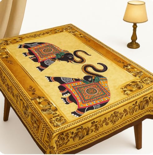 Image of AAZEEM Printed Tablecloth Soft Feel Table Cover 4-6 Seater,Table Cover,Dining Table Cover, Table Linen,Dining Table Chair Cover,Dining Table Cover 6 Seater |
