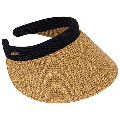 Armycrew Braided 4 Inch Toyo Brim Clip On Visor with Sweatband - Toast