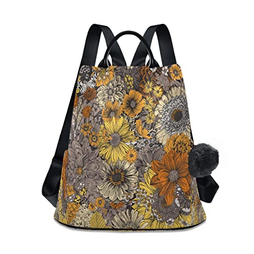 Mochila antirrobo, diseño de búho, cian, mandala, plumas indias, tribales, para mujer, grande, a la moda, bolsa de hombro ligera, A006., L