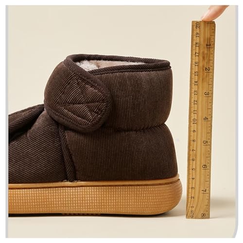 JadeRich Unisex Warm Plush Winter Bootie Slippers Soft Cozy Corduroy Fleece Lining Non Slip Thick Sole Indoor Boots4