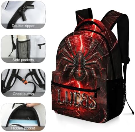 Artsadd Back to School Personalized Backpacks for Boys Backpack and Lunch Bag Set Gifts for Son Customized Kids Bookbag Casual Unisex SchoolBags Custom Backpack - 2