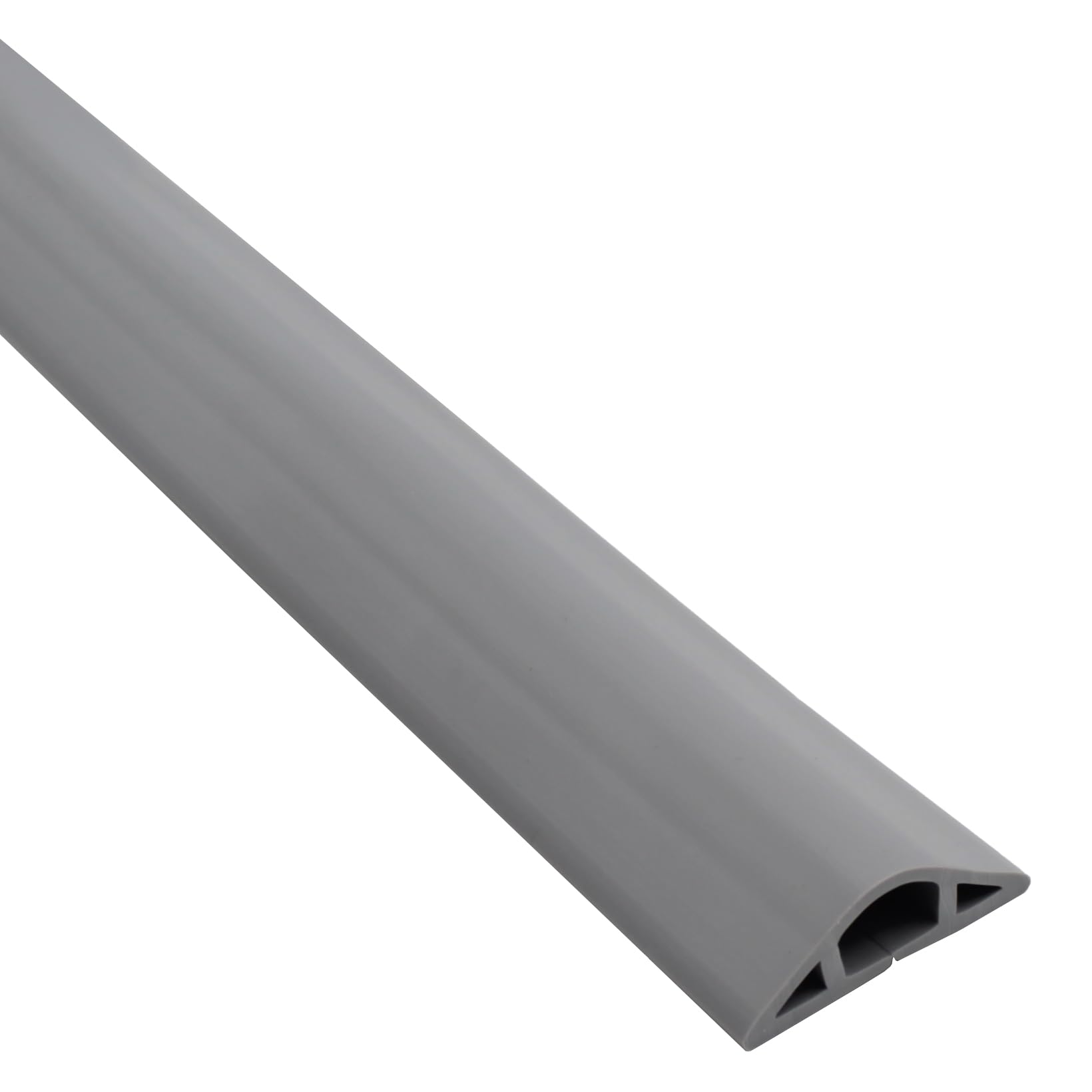 Electriduct Cubierta extra pequeña de cable de suelo de perfil bajo de 15 pies, protector de cable de plástico, corrector de alambre de PVC con cinta autoadhesiva de doble cara, color gris