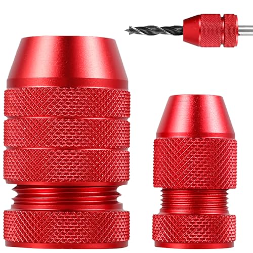 Adjustable Aluminum Drill Bit Depth Stop Collar Set for Woodworking & Hand Tools Compatible with 5/64-3/16 & 15/64-7/16 Drill Bits 2-Pack