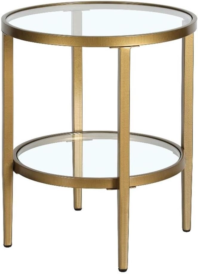 Henn&Hart 20" Side Table, Nightstand, End Table, Antique Gold