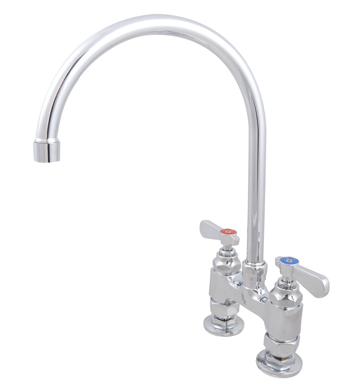BK Resources OptiFlow Heavy Duty 4 Inch On Center Deck Mount Faucet with 8 inch Gooseneck Spout