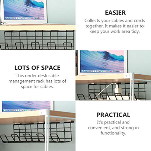 UPKOCH Sob a Mesa Bandeja de Gerenciamento de Cabos Cabo De Fio De Metal Cesta De Rack de Armazename