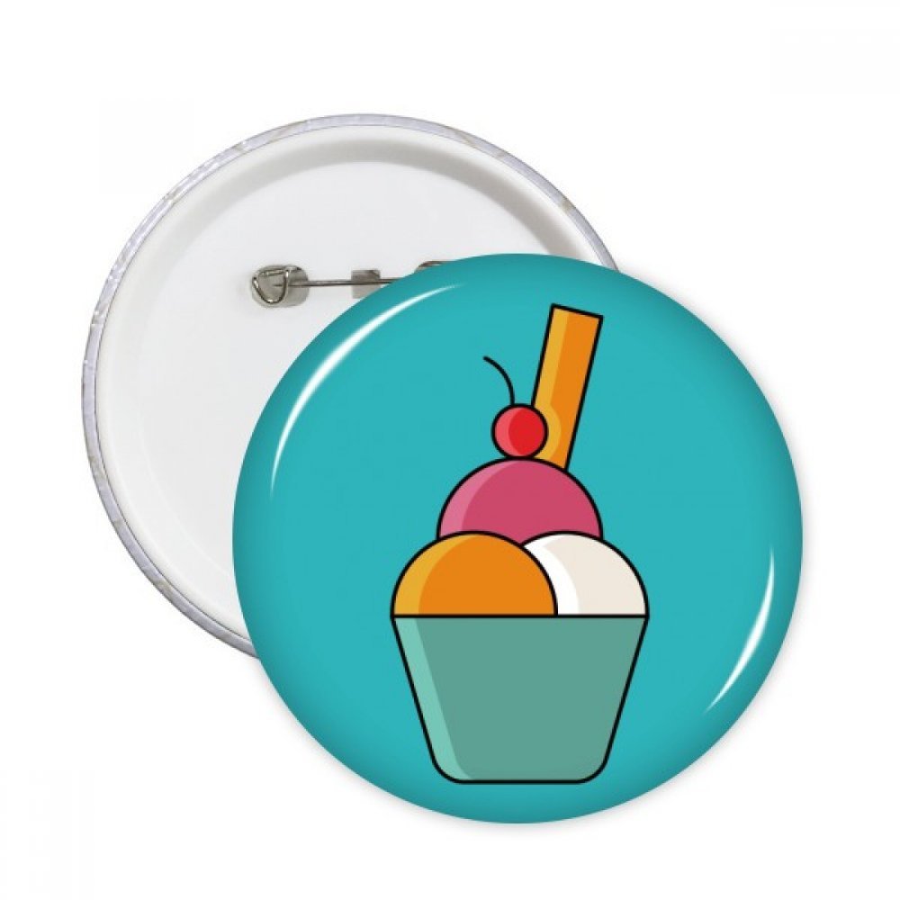 Broches rondes chocolat croustillant badge bouton multicolore déco vêtement 5 pcs - 3