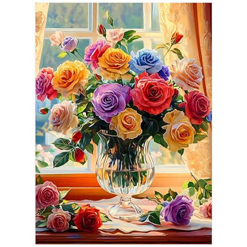 500 Piece Puzzles for Adults, Flower Jigsaw Puzzle 500 Piece for Adults Kids Seniors, Recycled Cardboard Large Piece Puzzle 500, Family Puzzles Great Gift for Mom Dad Family Friends 20.5 x 15 in