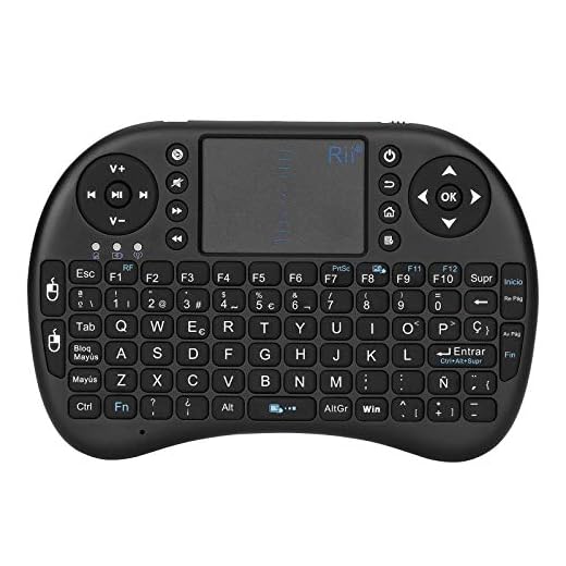 Rii Mini i8 - Teclado ergonómico con touchpad (RF 2.4 GHz, USB), color negro