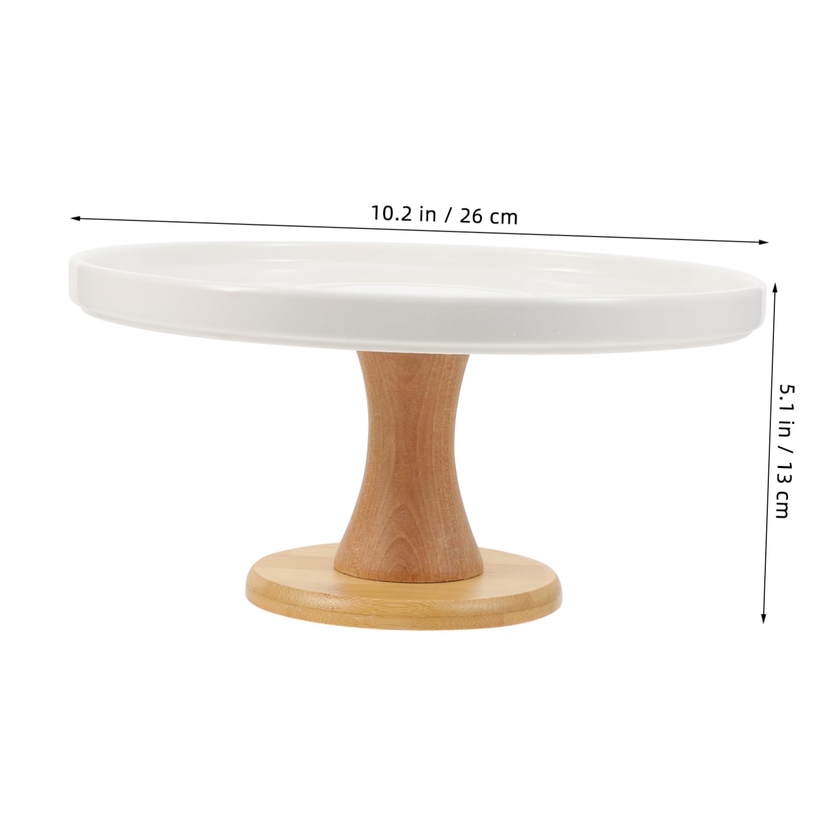 Expositor para Tartas Decorativo de Madera y Cerámica, Ligero