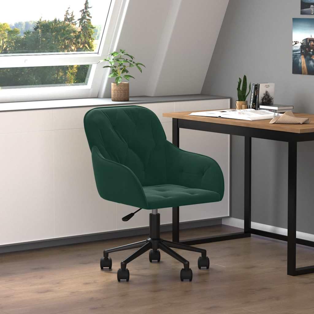 Chaise de bureau ergonomique vert foncé pour un coin télétravail cosy