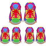 ZAKVOOR 6 Pack Shoelace Threading Practice Boards – Durable Cardboard Lace-Up Tool for Fine Motor Coordination and Hand-Eye Training