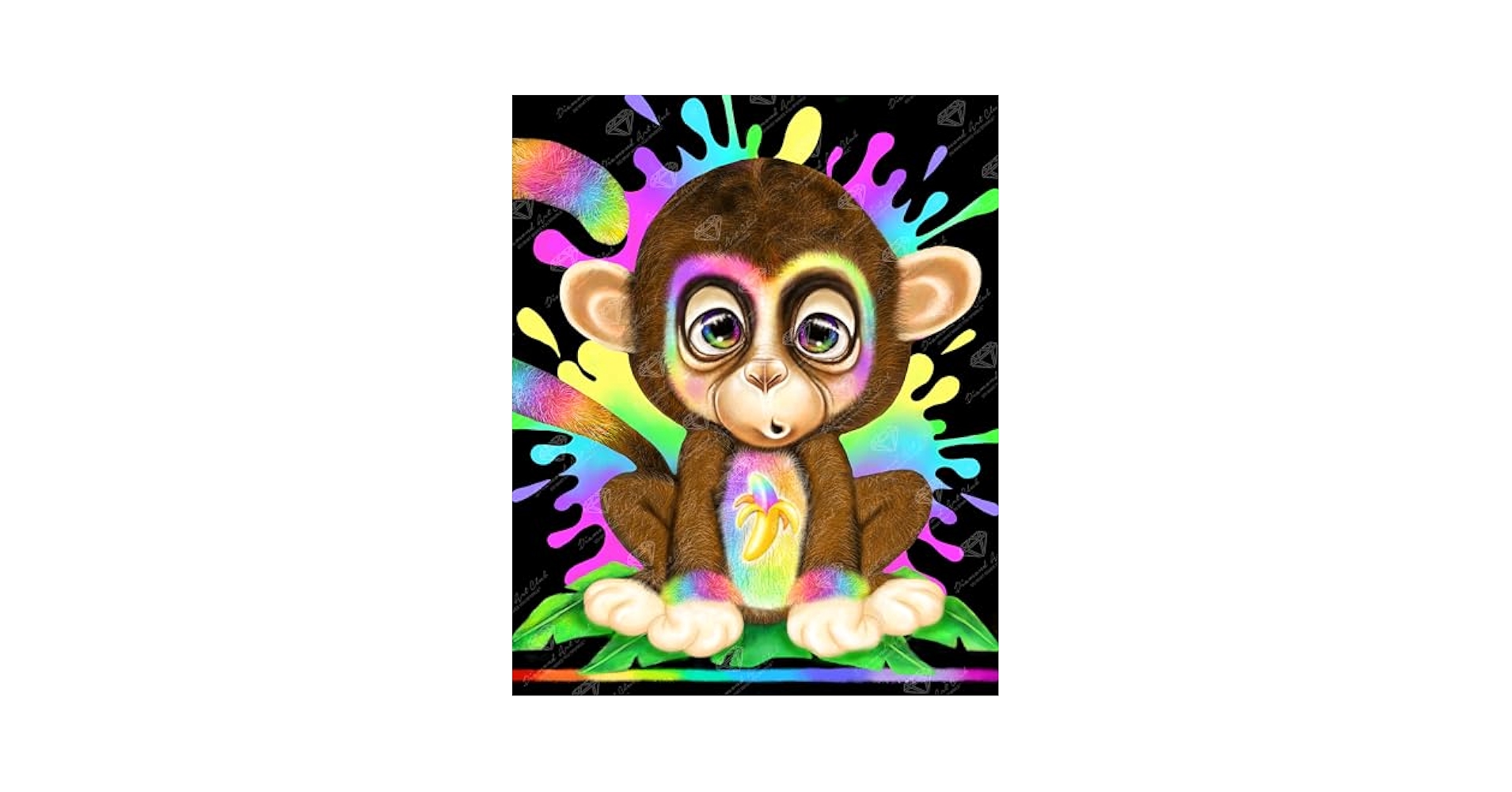 Amazon.com: DIAMOND ART CLUB Rainbow Lil Monkey Diamond
