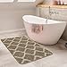 Produktbild Paco Home Badezimmerteppich Badematte Badteppich Waschbar In Waschmaschine rutschfest Modernes Skandinavisches Muster Rautenmuster, Grösse:70x120 cm, Farbe:Beige