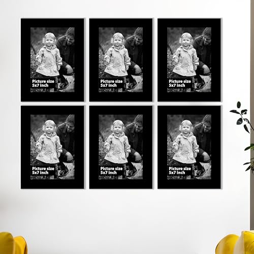 Image of Art Street Decorative Premium Set of 6 Individual Wall Hanging Picture Frame for Home, Living Room, Study Room Decor & Office Decor(5 x 7 Inch Picture Size) - Brown