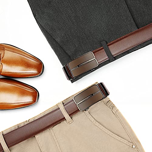 Image of Lavemi Men's Real Leather Ratchet Dress Belt with Automatic Buckle,Elegant Gift Box