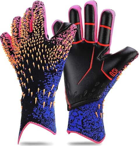 Accesorios De Futbol, Sports Keakitay Guantes de Portero, Guantes de Portero Profesionales,Látex Antideslizante,Resistente al Desgaste,Transpirable,Guantes de Fútbol de Diseño 3D con...