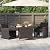Tangkula 3 Piece Patio Wicker Dining Set, 2 Rattan Chairs with Rectangle Tempered Glass Dining Table, Outdoor Conversation Set with Cushions for Backyard, Porch, Poolside (Black)