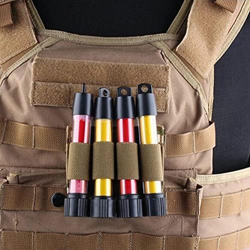 Miniatura 6 de Aekvinks 2 unidades de linterna elástica táctica militar Chemlight soporte de batería Bullet Shot Shell Pen organizador bolsa de almacenamiento
