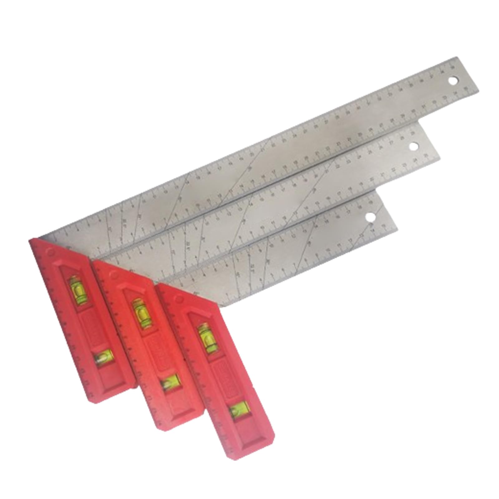 Équerre combinée, équerre en acier inoxydable de 45 à 90 degrés, angles de marquage, règle pour spiritueux intégrés, cadres en acier inoxydable