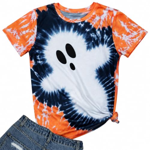 Women's Halloween Shirt, Ghost Tie Dye - image 1