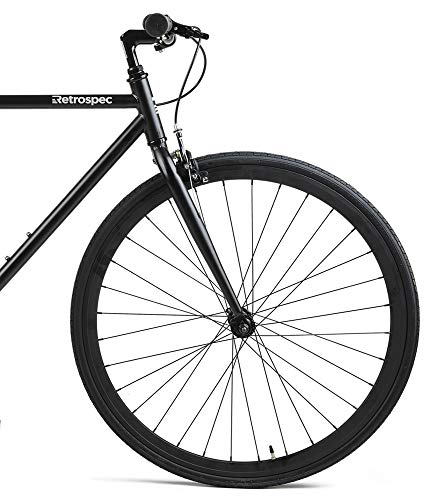 Retrospec Harper Single-Speed Fixed Gear Urban Commuter Bike, 60cm, xl, Matte Black - Thumbnail 4