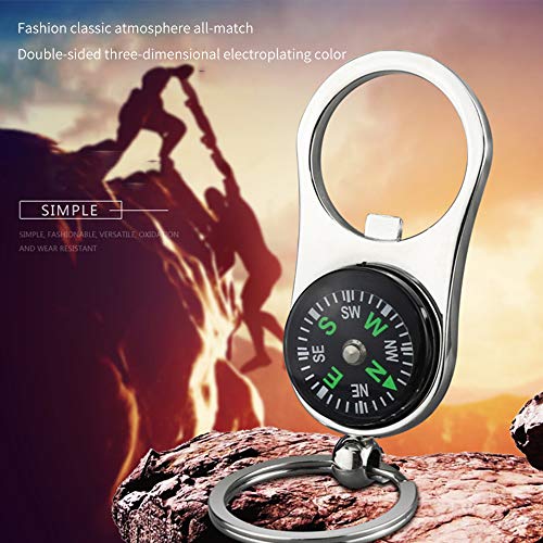 BIGBIGFAMILY Chaveiro mini bússola saca-rolhas, chaveiro de liga de zinco portátil, uso para viagens