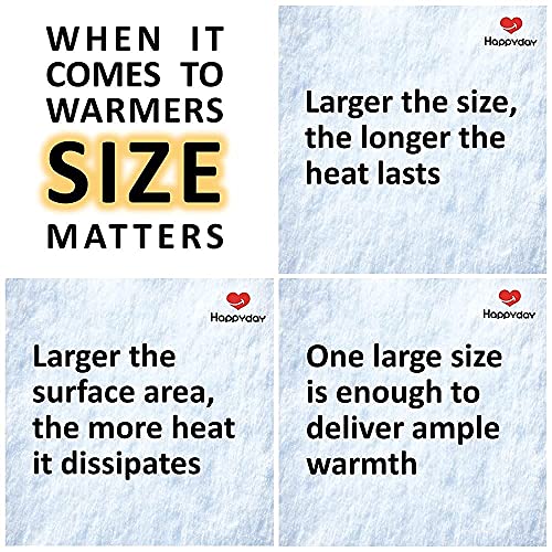 Happyday Hand Warmer 16 Hour – 30 Individual Disposable Warmers (Large Size: 5.5” x 4.1”) – Instant Heat and Lasts Up to 16 Hours - Thumbnail 5