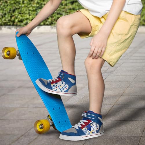 Josmo Sonic The Hedgehog High Top Sneakers for Boys - Sonic Sneaker Ankle Hightops Lightweight Breathable Casual Shoes (Sizes: 11-13 Little Kids / 1-3 Big Kids)3