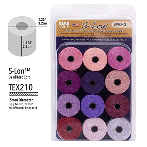 Beadsmith S-Lon kralenwerkkoord multipack met 12 spoelen (Mix 1