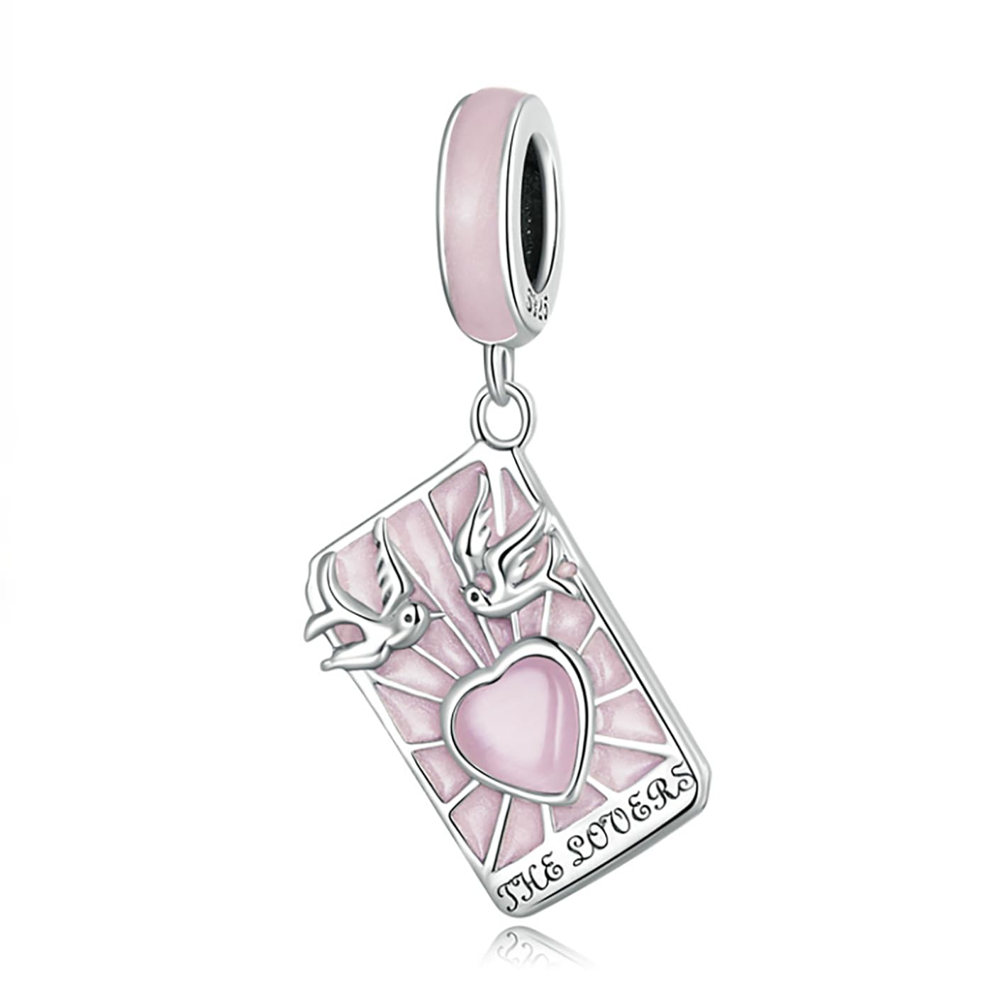 YDYDTTKD Pulsera de Sol, Luna y Estrella, Plata de Ley, Dije de corazón Familiar Calado, Azul para Adaptarse