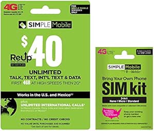 Amazon.com: Simple Mobile $40 Mobile Refill Card + Simple Mobile ...