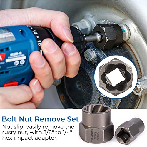 Thinkpro 36Pcs Screw & Bolt Extractor Set, 2-In-1 Multi-Spline Lug Nut Remover, Easy Out Stripped Screw Removal Tool Kit For Damaged, Frozen, Studs, Rusted, Rounded-Off Bolts, Nuts #TOP4