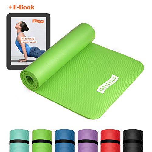 Joyletics® Colchoneta de Yoga »100« Esterilla Antideslizante Ideal para Yoga, Pilates o Gimnasia - práctica y Ligera - Dimensiones 183 x 61 x 1 cm en Verde